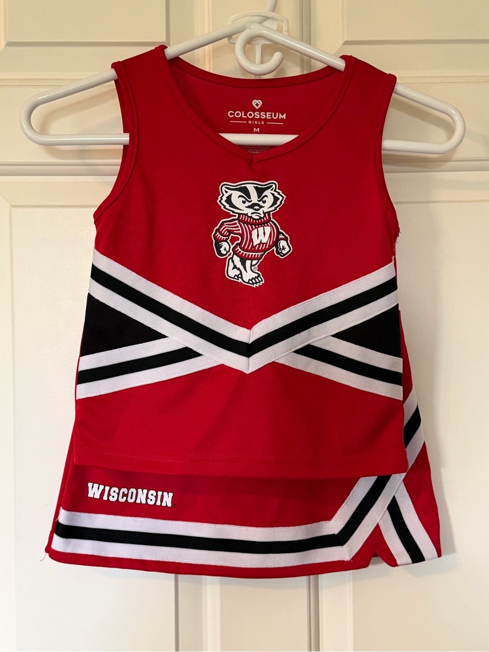 Colosseum Kids Red Wisconsin Badgers Cheer uniform top and skirt